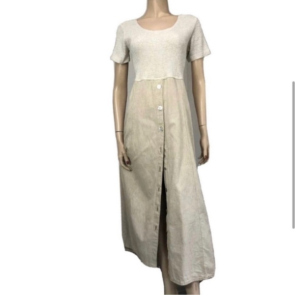 STUDIO EASE maxi button from the waist down short sleeve dress XXS - Picture 3 of 12